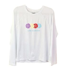 Life Is Good Ladies Long Sleeve White Sunshirt UPF 50+